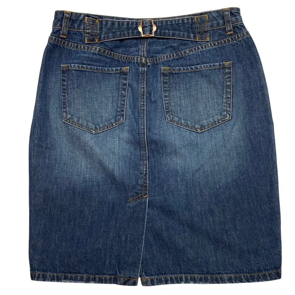 Tommy Hilfiger Womens Denim Pencil‎ Skirt Medium Wash Cinch Back Blue Size 8